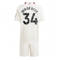 Dječji Nogometni Dres Manchester United Donny van de Beek #34 Rezervni 2023-24 Kratak Rukav (+ Kratke hlače)